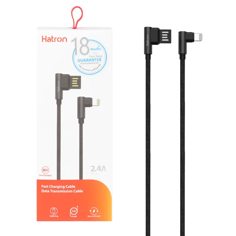 کابل شارژ فست آیفون Hatron مدل HC180i - مشکی  - تصویر 2