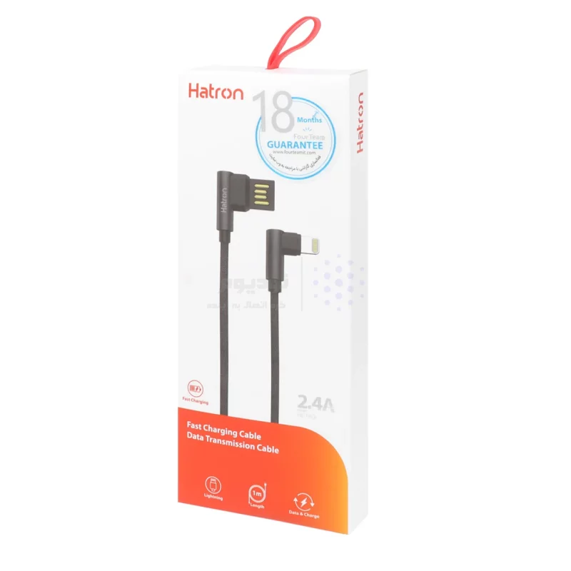 کابل شارژ فست آیفون Hatron مدل HC180i - مشکی  - تصویر 3