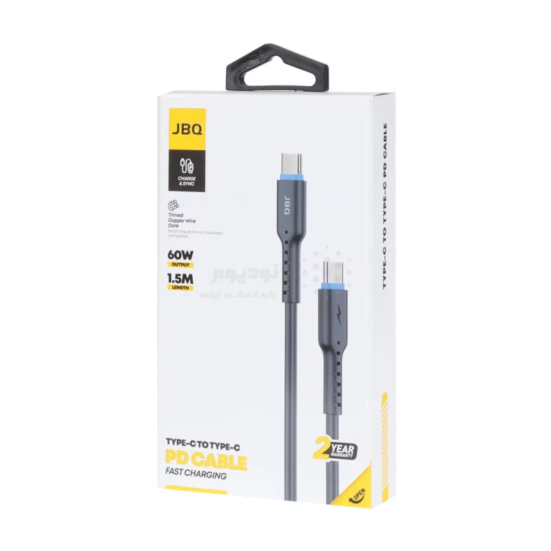 کابل شارژ 1.5 متری PD و فست JBQ Type-C to Type-C مدل CA-722 - مشکی (گارانتی یکساله رصاصی) - تصویر 3