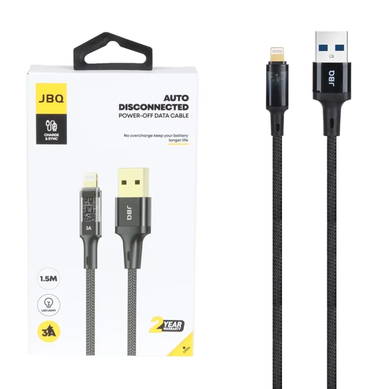 کابل شارژ 1.5 متری فست آیفون JBQ مدل CA-728 - مشکی (گارانتی یکساله رصاصی) - تصویر 2