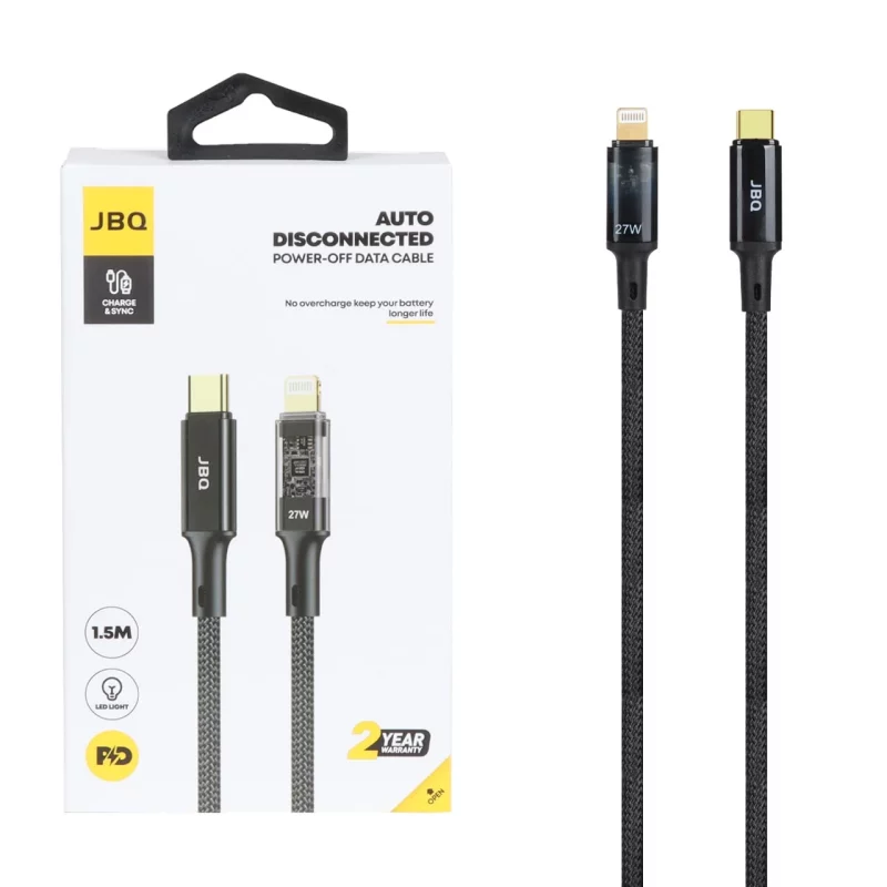کابل شارژ 1.5 متری PD و فست JBQ Type-C to Lightning مدل CA-728 - مشکی (گارانتی یکساله رصاصی) - تصویر 2
