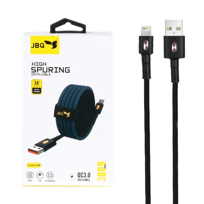 کابل شارژ 3 متری فست آیفون JBQ مدل CA-111 - مشکی (گارانتی یکساله رصاصی) - تصویر 2