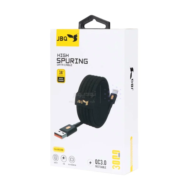 کابل شارژ 3 متری فست آیفون JBQ مدل CA-111 - مشکی (گارانتی یکساله رصاصی) - تصویر 4
