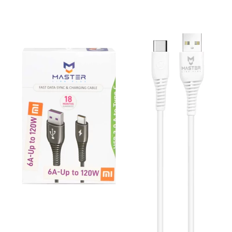 کابل شارژ توربو فست MASTER Type-C مدل ETM 003 120W - سفید - تصویر 2
