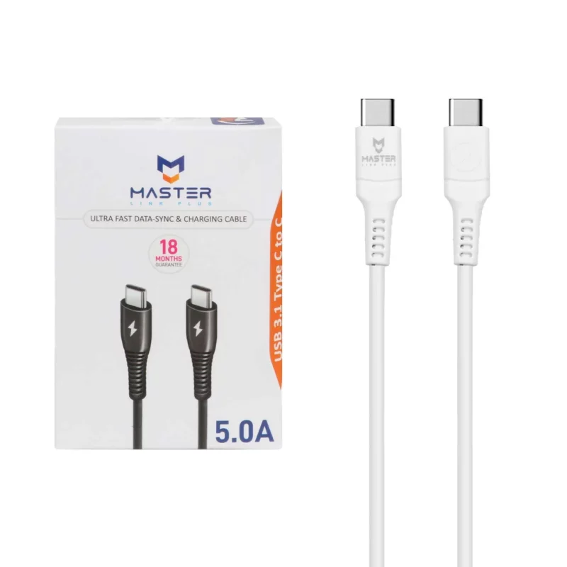 کابل شارژ سوپر فست MASTER Type-C to Type-C مدل ETM 002 - سفید - تصویر 2