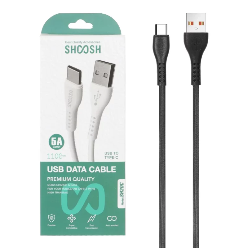 کابل شارژ 1.1 متری فست Shoosh Type-C مدل SH20C - مشکی - SMO - تصویر 2