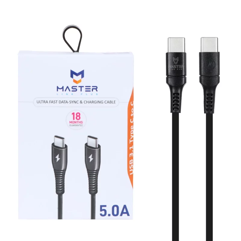 کابل شارژ فست MASTER Type-C to Type-C مدل ETM 002 - مشکی - تصویر 2