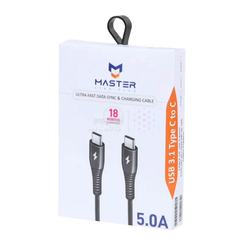 کابل شارژ فست MASTER Type-C to Type-C مدل ETM 002 - مشکی - تصویر 3