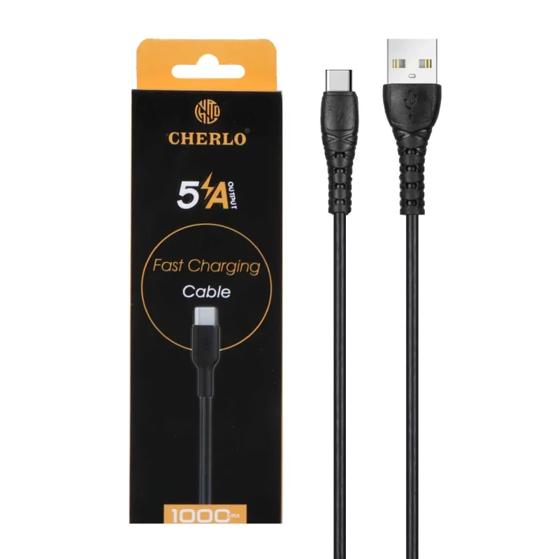 کابل شارژ فست CHERLO Type-C مدل CH-TC10 - مشکی - SMO - تصویر 2