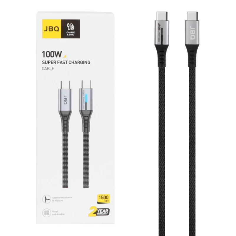کابل شارژ 1.5 متری PD و فست JBQ Type-C to Type-C مدل CA-1100 - مشکی - تصویر 2