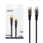 کابل شارژ و دیتا PD و فست کنفی NITU Type-C to Type-C مدل NC322 - مشکی (گارانتی 18 ماه تعویض نیکان همراه)