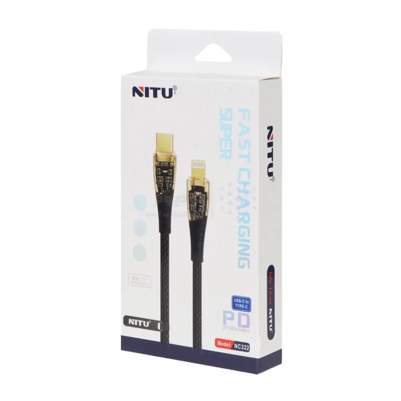 کابل شارژ و دیتا PD و فست کنفی NITU Type-C to Type-C مدل NC322 - مشکی (گارانتی 18 ماه تعویض نیکان همراه) - تصویر 4