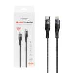 کابل شارژ فست Yesido Type-C to Lightning مدل CA155 - مشکی (گارانتی 18 ماه تعویض نیکان همراه)