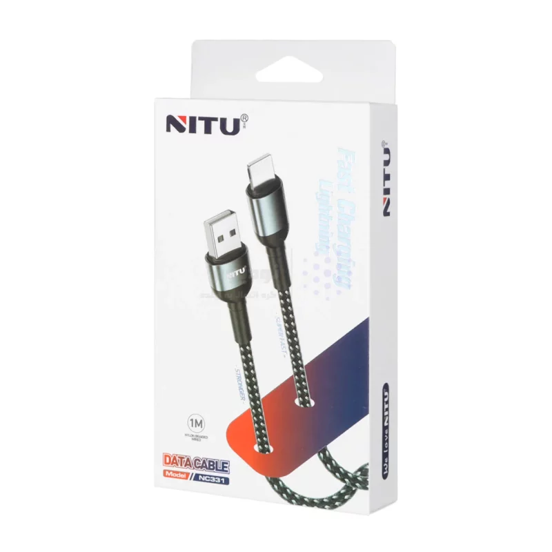 کابل شارژ و دیتا فست کنفی 1 متری آیفون Nitu مدل NC331 - مشکی (گارانتی 18 ماه تعویض نیکان همراه) - تصویر 4