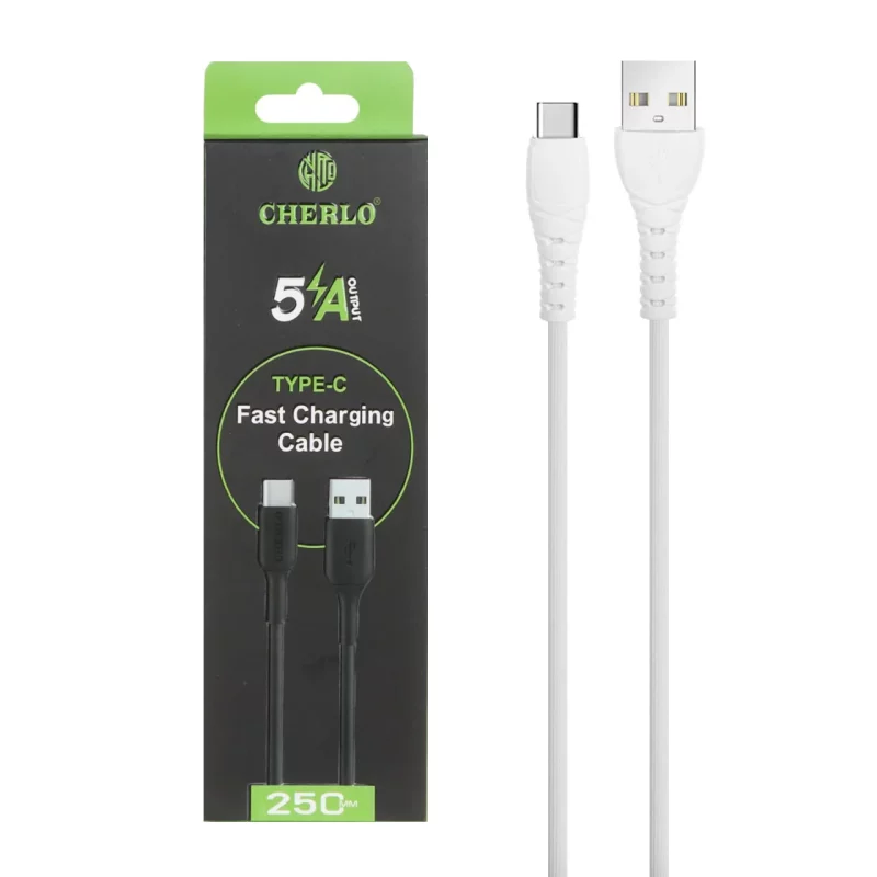 کابل شارژ فست پاوربانک CHERLO Type-C مدل CH-SM10 - سفید - SMO - تصویر 2
