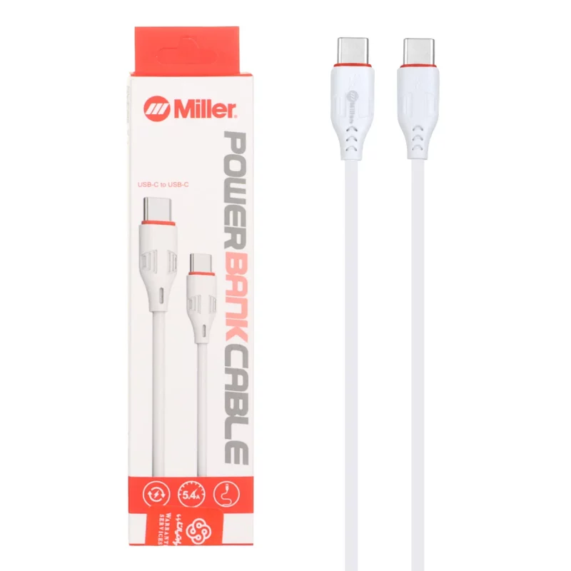 کابل شارژ فست پاوربانک Miller Type-C To Type-C مدل CA-1445 - سفید (گارانتی پارتیان پایا) - تصویر 2