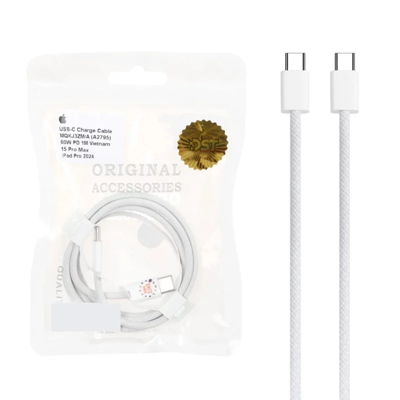 کابل شارژ سرکارتنی فست و PD آیفون 15 مدل MQKJ3ZM/A - سفید - DST (گارانتی شش ماهه) - تصویر 2