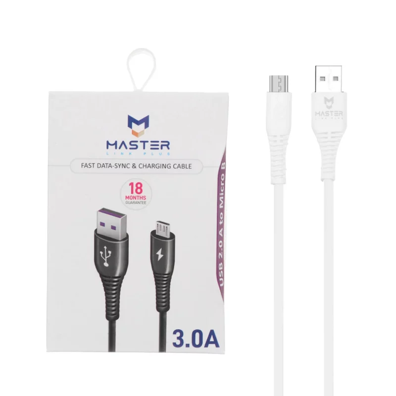 کابل شارژ فست اندروید MASTER مدل ETM 005 - سفید - تصویر 2
