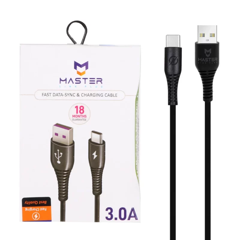 کابل شارژ فست MASTER Type-C مدل ETM 003 - مشکی - تصویر 2