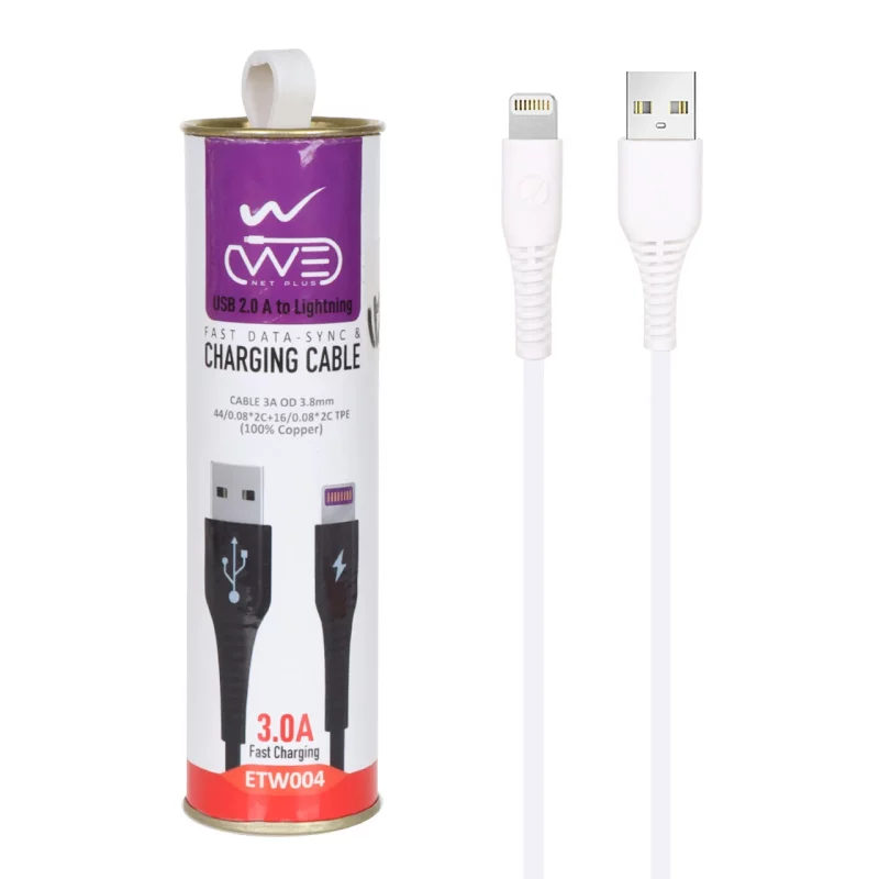 کابل شارژ فست آیفون We-net Plus مدل ETW 004 - سفید - تصویر 2