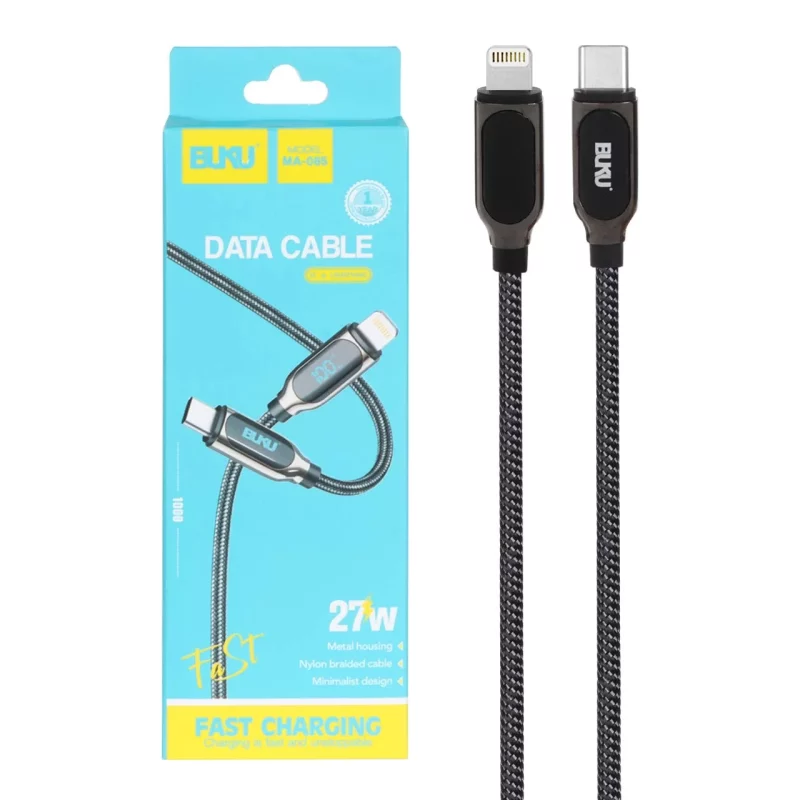کابل شارژ فست BUKU Type-C To Lightning مدل MA-085 27W - مشکی - MMS - تصویر 2