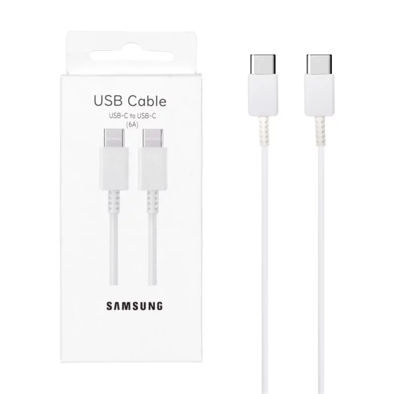 کابل شارژ Samsung Type-C to Type-C مدل S22 6A - سفید (پک دار) - BSA - تصویر 2
