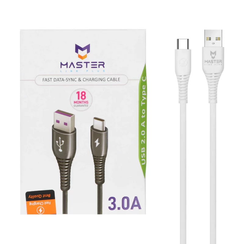 کابل شارژ فست MASTER Type-C مدل ETM 003 - سفید - تصویر 2
