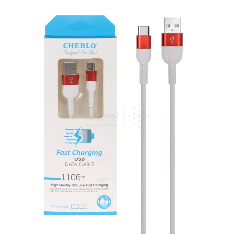 کابل شارژ 1.1 متری فست CHERLO Type-C مدل CH-TC06 - سفید - SMO - تصویر 4