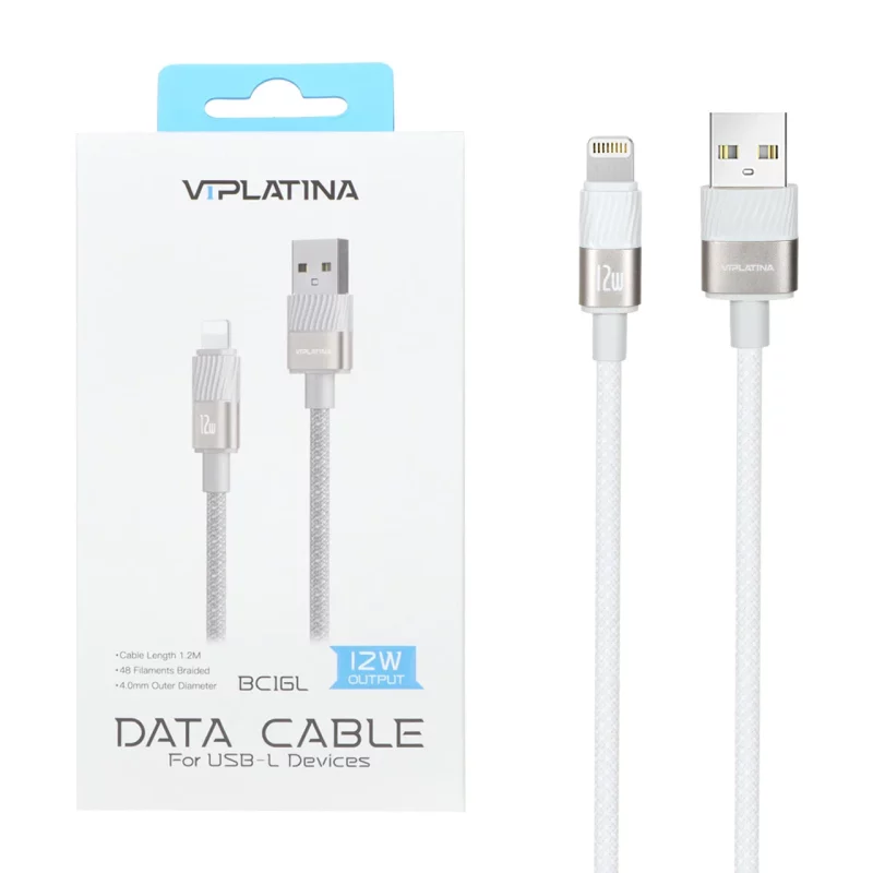 کابل شارژ فست آیفون VIPLATINA مدل BC16L 12W - طوسی (گارانتی 18 ماه تعویض نیکان همراه) - تصویر 2