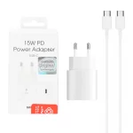 شارژر دیواری فست و PD تک پورت SAMSUNG مدل T1510 15W به همراه کابل شارژ Type-C To Type-C - سفید (گارانتی پارتیان پایا) درجه یک