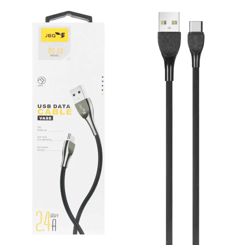 کابل شارژ فست JBQ Type-C مدل DT-33 - مشکی (گارانتی یکساله رصاصی) - تصویر 2