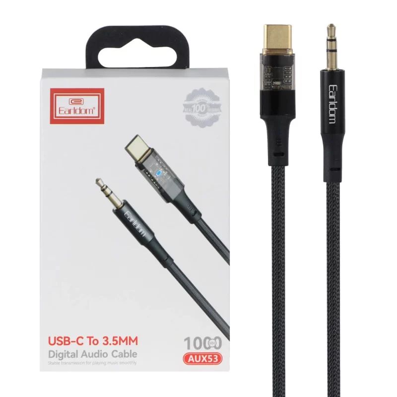 کابل Earldom Type-C To Aux مدل AUX53 - مشکی - تصویر 2