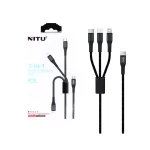 کابل شارژودیتا 1.2متری PD و فست سه کاره Nitu مدل NC206B - مشکی (گارانتی 18 ماه تعویض نیکان همراه)