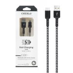 کابل شارژ 1.1 متری فست اندروید CHERLO مدل CH-V821 - مشکی سفید - SMO