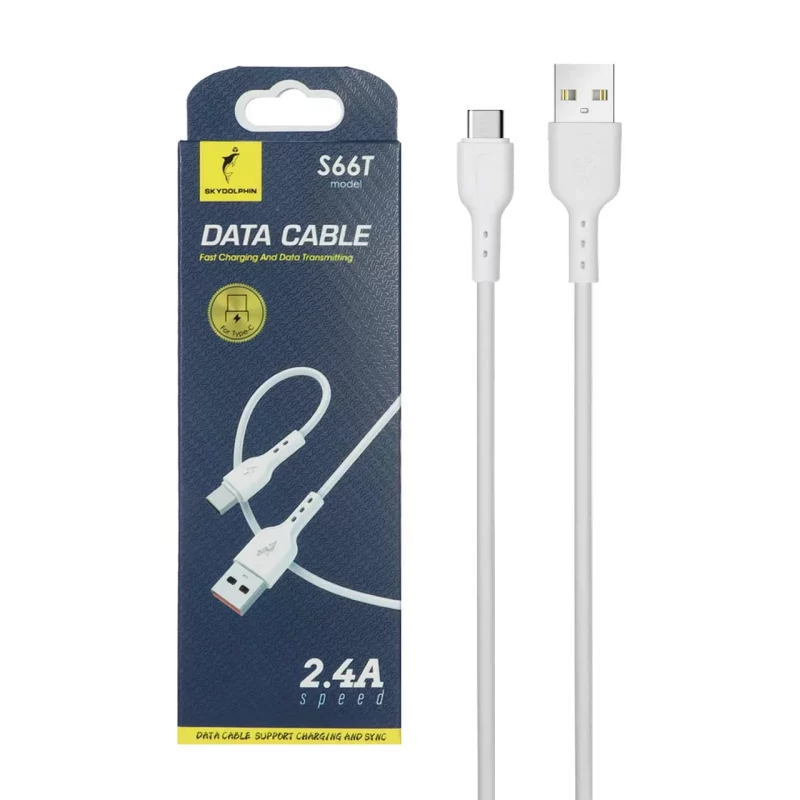 کابل شارژ فست SKY DOLPHIN Type-C مدل S66T - سفید - DST ( شش ماهه شرکتی) - تصویر 2