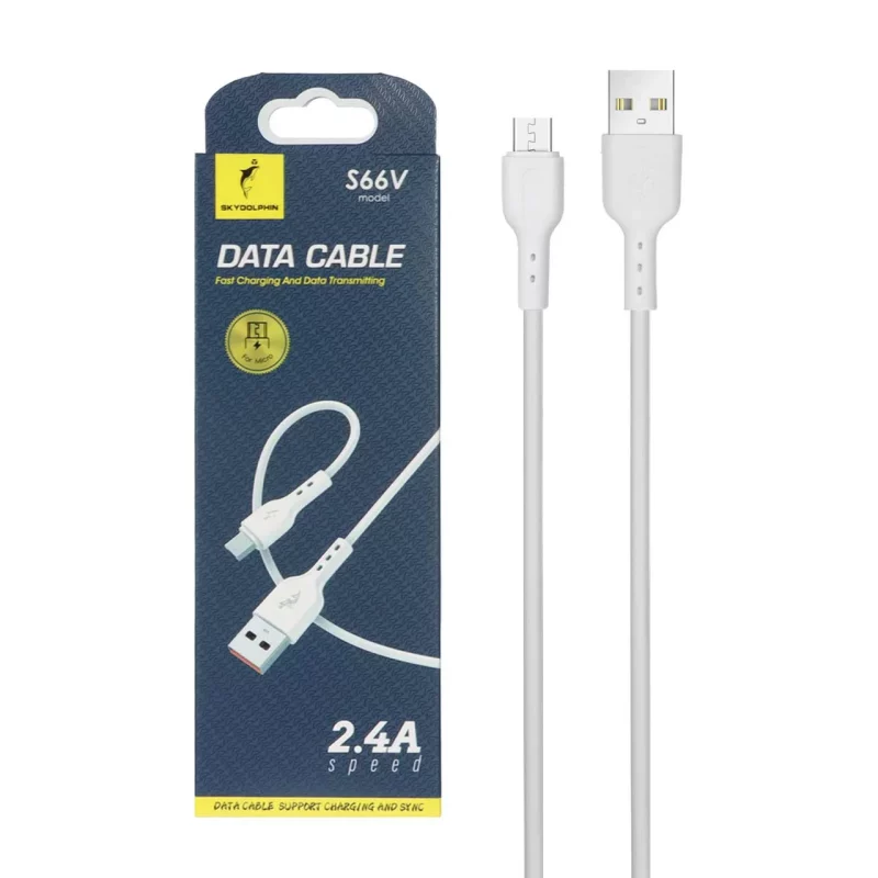 کابل شارژ فست اندروید SKY DOLPHIN مدل S66V - سفید - DST ( شش ماهه شرکتی) - تصویر 2
