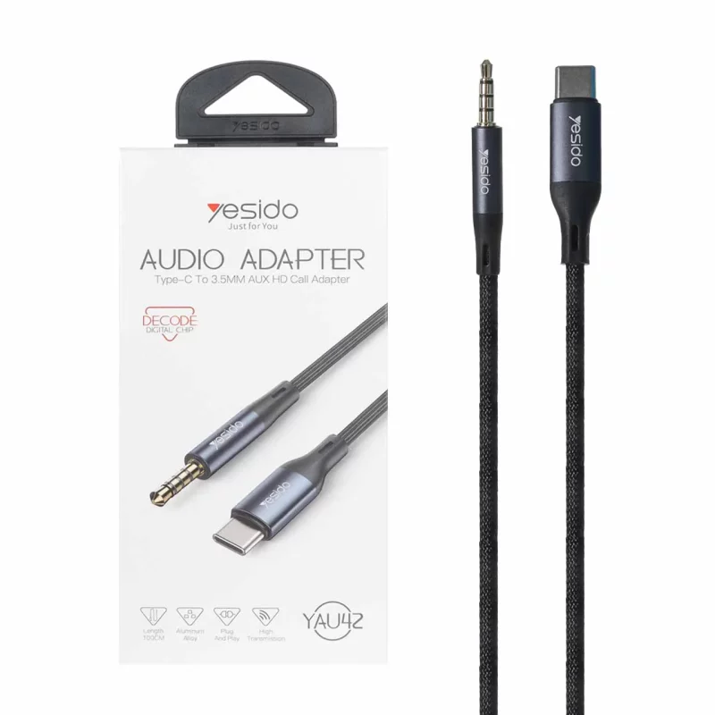 کابل Yesido Type-C To Aux مدل YAU42 - مشکی (گارانتی 18 ماه تعویض نیکان همراه) - تصویر 2