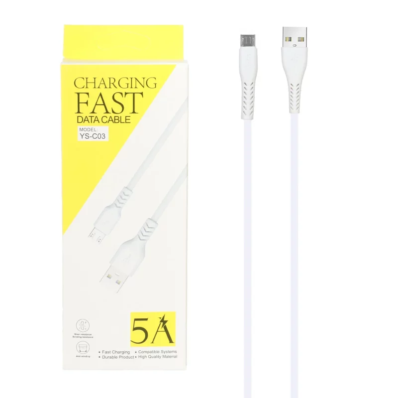 کابل شارژ فست اندروید مدل YS-C03 - سفید BSA - تصویر 2