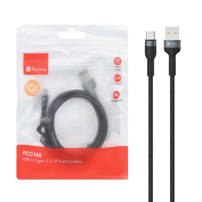 کابل شارژ 1.2 متری ProOne Type-C مدل PCC146 - مشکی - تصویر 2