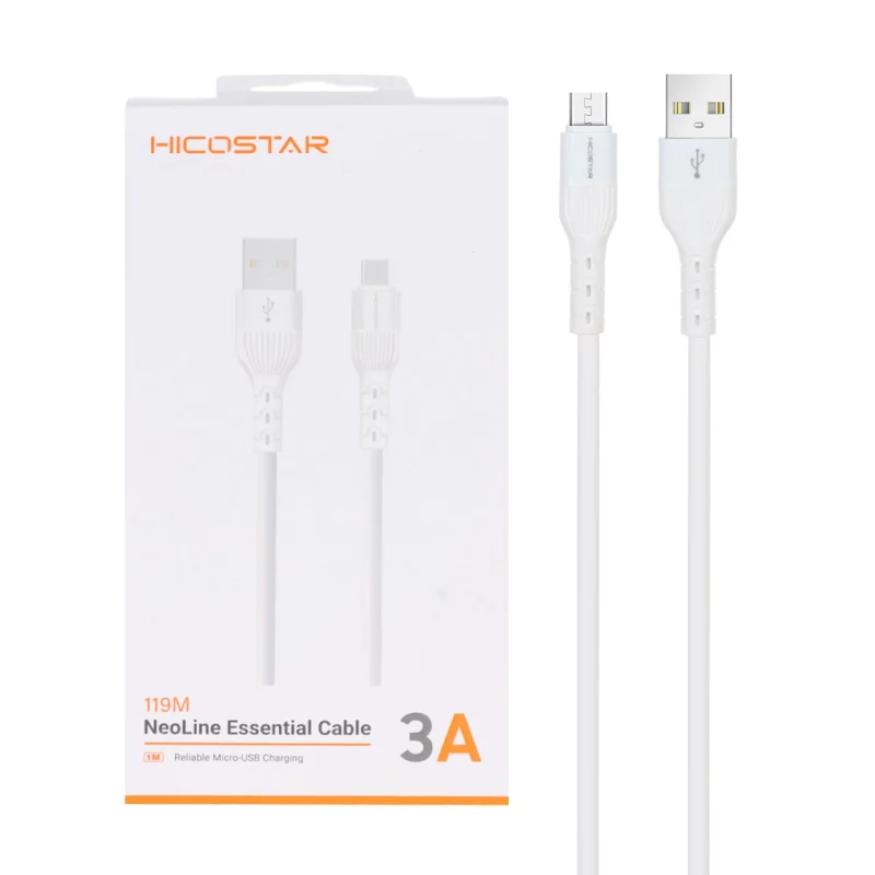 کابل شارژ فست اندروید Hicostar مدل 119M - سفید - تصویر 2