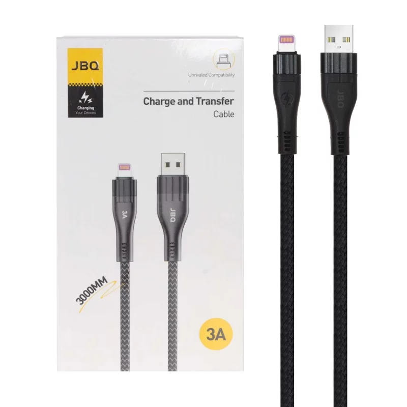 کابل شارژ 3 متری فست آیفون JBQ مدل CA-3010i - مشکی (گارانتی یکساله رصاصی) - تصویر 2