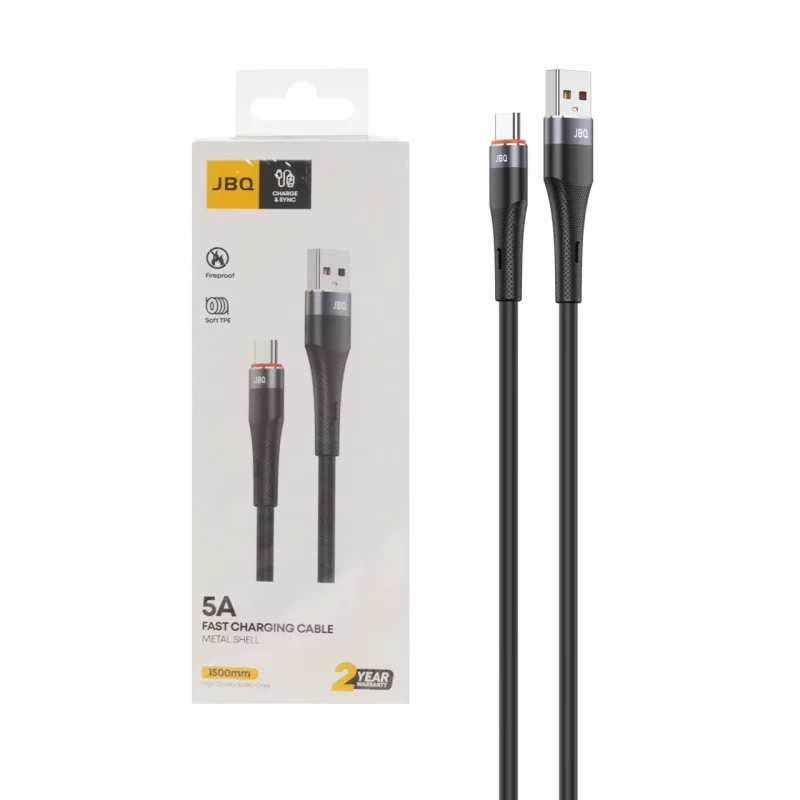 کابل شارژ 1.5 متری فست JBQ Type-C مدل CA-512 - مشکی (گارانتی یکساله رصاصی) - تصویر 2