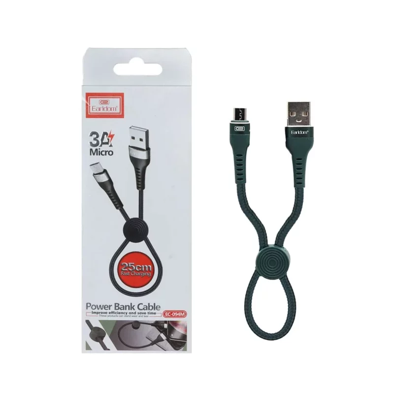 کابل شارژ فست پاوربانک اندروید Earldom مدل EC-094M - سبز - تصویر 2