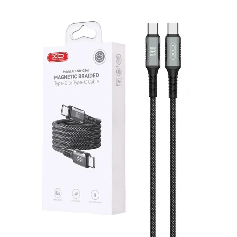 کابل شارژ PD و فست XO Type-C To Type-C مدل XO-NB-Q267 60W - مشکی - تصویر 2