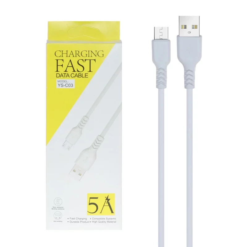 کابل شارژ فست اندروید مدل YS-C03 - سفید - DST (گارانتی شش ماهه) - تصویر 2