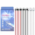 پک 5 عددی کابل شارژ اندروید& آیفون & King Kong Type-C - چند رنگ - BSA