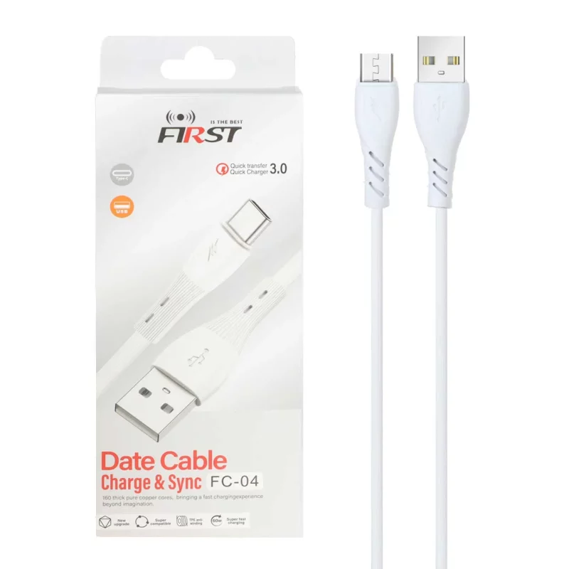 کابل شارژ فست First Type-C مدل FC-04 - سفید - MMS - تصویر 2