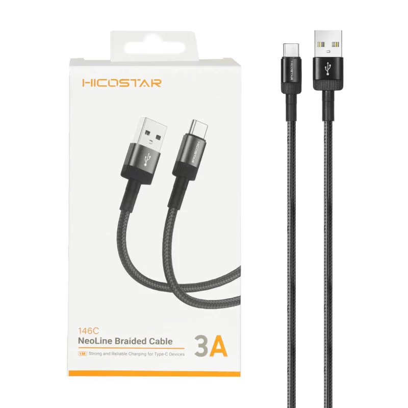 کابل شارژ فست Hicostar Type-C مدل 146C - مشکی - تصویر 2