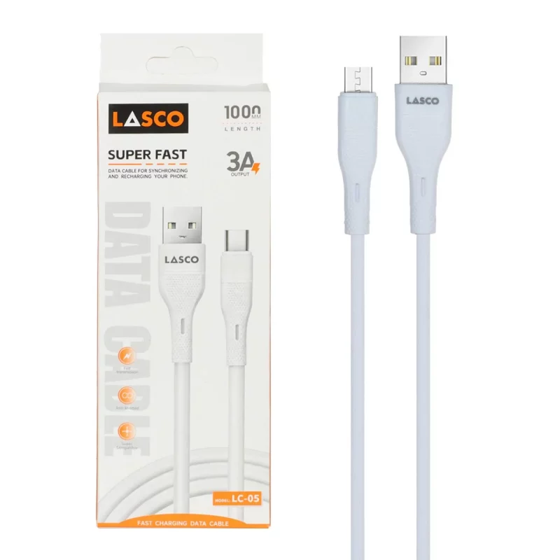 کابل شارژ فست اندروید Lasco مدل LC-05 - سفید - DST (گارانتی شش ماهه) - تصویر 2