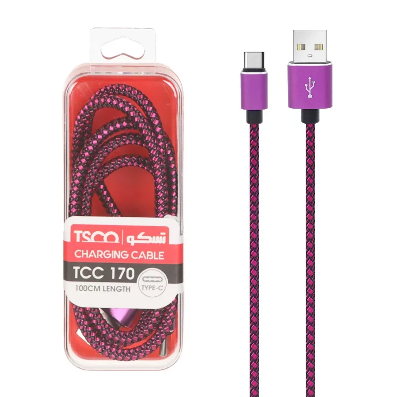 کابل شارژ و دیتا فست کنفی TSCO Type-C مدل TCC 170 - بنفش(گارانتی 12 ماهه TSCO) - تصویر 2